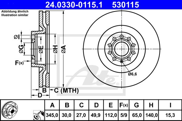 24.0330-0115.1_диск тормозной передний!\ Audi A3, VW Passat/Golf V 3.2FSi 03>