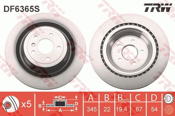 DF6365S_диск тормозной задний !\ MB ML/GL 2.2-5.5i/D 12>