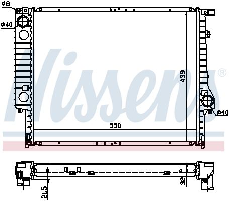 NS60619A_радиатор системы охлаждения!\ BMW E30 2.0-2.4TD 87-93