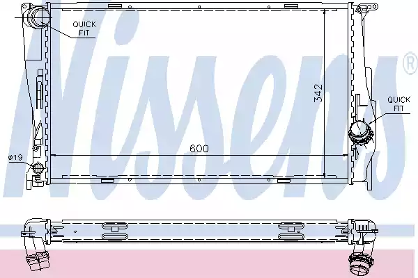 NS60785A_радиатор системы охлаждения!\ BMW E87/E82/E81/E88/E90/E91/E92/E93 2.0-3.0Di 05>