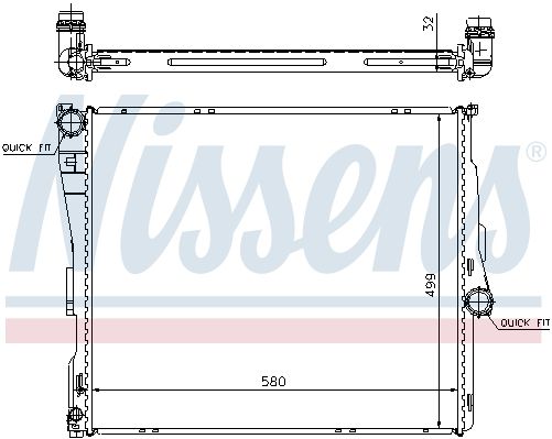 NS60803A_радиатор системы охлаждения!\ BMW X3 2.0-3.0 04>