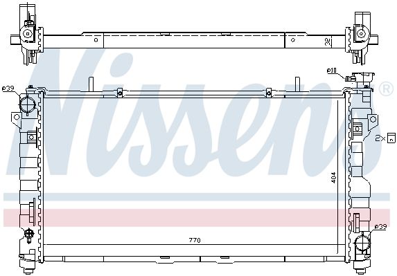 NS61025_радиатор системы охлаждения!\ Chrysler Town&Country/Voyager 3.3/3.8 05>