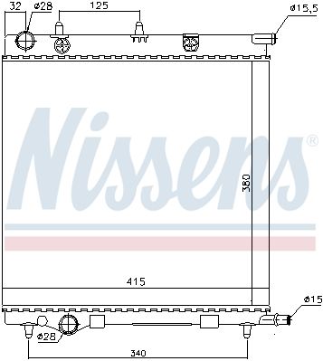 NS61284_радиатор системы охлаждения!\ Citroen C2/C3 1.1-1.6 02>