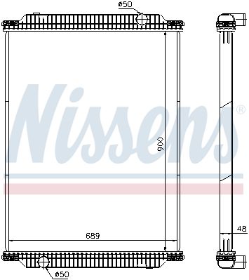 NS61448_радиатор системы охлаждения !пласт./алюм., 900x689x48mm \BOVA, IRISBUS