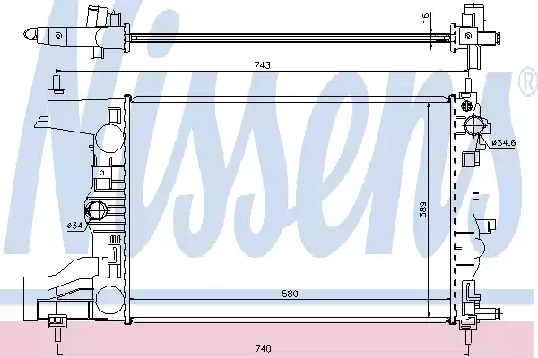 NS616903_радиатор системы охлаждения!\ Chevrolet Cruze 1.6i 09>