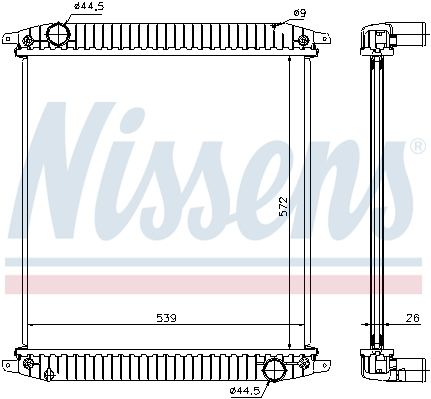 NS62341A_радиатор системы охлаждения !Plastic/Aluminium 572x539x26\ IVECO Eurocargo Tector 01-->