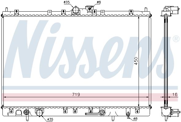 NS628031_радиатор системы охлаждения! АКПП\ Mitsubishi Space Wagon III 2.4i 16V 98-03