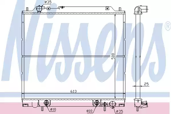 NS62855_радиатор системы охлаждения! АКПП\ Mitsubishi Space Gear 2.0/2.4/2.5TD 95>