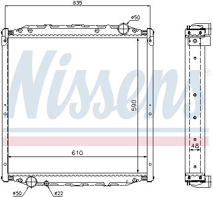 NS62880A_радиатор системы охлаждения ! пластик/алюминий 590x610x48 \MAN L 2000 (93>) дв.D0824