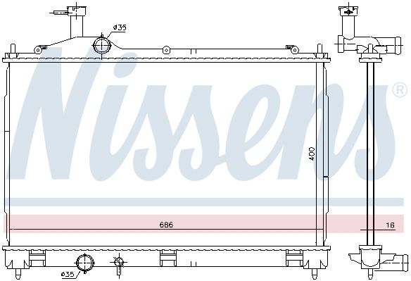 NS628967_радиатор системы охлаждения!\ Mitsubishi Outlander 2.0 12>