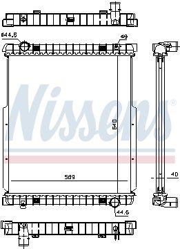 NS63332_радиатор системы охлаждения !пластик/алюминий 640x569x40 \Iveco Eurocargo E18/E21/E22 (00>)