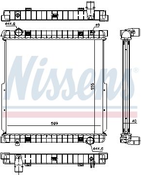 NS63333_радиатор системы охлаждения !пластик/алюминий 555x569x40 \Iveco Eurocargo E18/E21/E22 (00>)