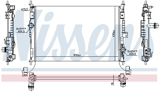 NS636014_радиатор системы охлаждения!\ Citroen C4, Peugeot 308 1.2-2.0i/HDi 13>