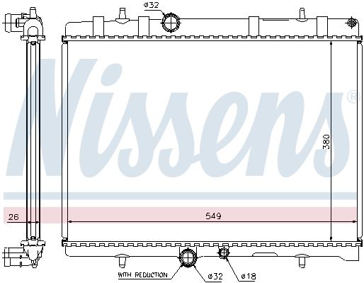 NS63607A_радиатор системы охлаждения! АКПП\ Peugeot 407, Citroen C5 2.0 04>