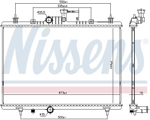 NS637645_радиатор системы охлаждения! АКПП\ Renault Koleos 2.0/2.5i 16V 08>