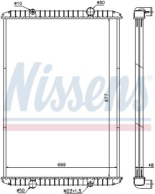 NS637750_радиатор системы охлаждения!без мет.рамки 977x689x48 \RVI Magnum