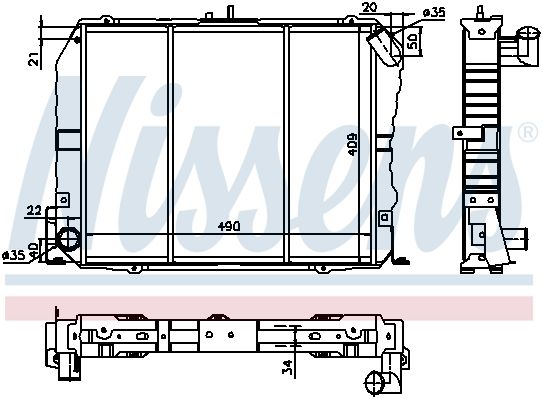 NS64737_радиатор системы охлаждения! МКПП\ Toyota Hi-Ace 2.4D 90>