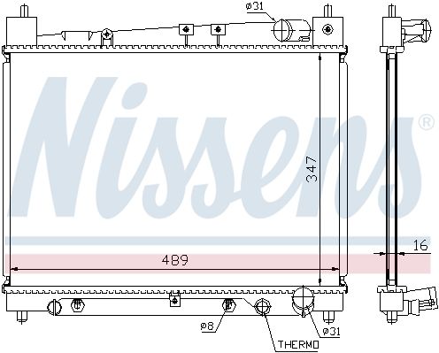 NS64799_радиатор системы охлаждения! АКПП\ Toyota Echo 1.3/1.5 98>