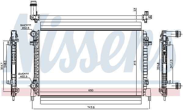 NS65327_радиатор системы охлаждения!\ Seat Leon, Skoda Octavia/Rapid, VW Golf 1.6i 16V 12>