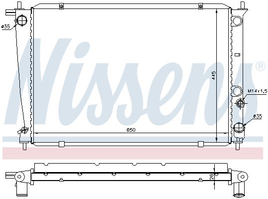 NS67039_радиатор системы охлаждения!\ Hyundai H-1 2.5TD 97>