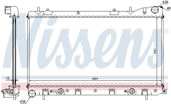 NS67712_радиатор охлаждения! АКПП, без горловины\ Subaru Forester 2.0i 02-05