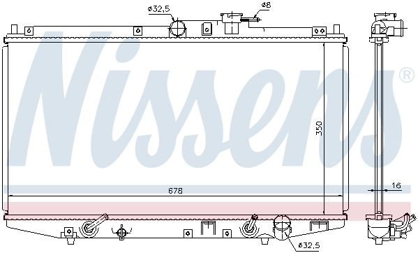 NS68117_радиатор системы охлаждения!\ Honda Accord 1.6-2.3i 98-02