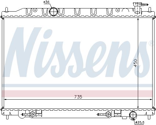 NS68712_радиатор системы охлаждения! АКПП\ Nissan Murano 3.5 04>