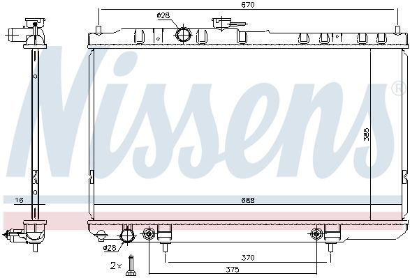 NS68736_радиатор системы охлаждения!\ Nissan Almera 1.5/1.6i 06>