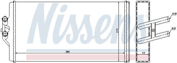 NS72005_радиатор отопителя! Plastic/Aluminium 390x255x40 \MB SK/MK 1728-3550/1222-2531 87<-->00