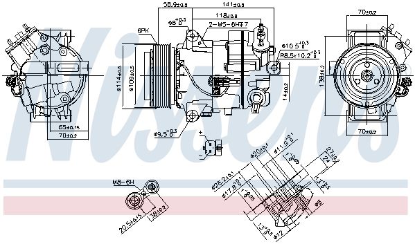 NS890263_компрессор кондиционера! алюм.\ Opel Astra J/Zafira C/Meriva B 1.6/2.0 09>