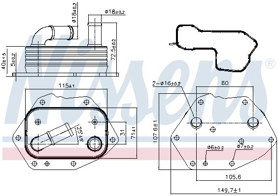 NS90808_радиатор масляный!\ Citroen C-Crosser/C5/C6 04>