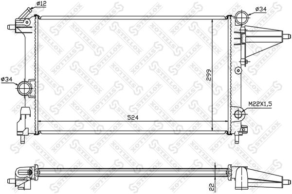 10-25047-SX_радиатор системы охлаждения!\ Opel Vectra 1.4/1.6 88-95