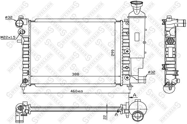 10-25269-SX_радиатор системы охлаждения! без AC МКПП\ Peugeot 106, Citroen Saxo 1.0-1.6i 96-01