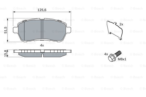 0 986 494 195_=FDB4179=1282 10 !колодки дисковые п.\ Mazda 2 1.3/1.5, Ford Fiesta 1.25-1.6TDCi 07>