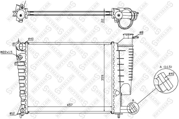 10-25026-SX_радиатор системы охлаждения!\ Peugeot 306,Citroen ZX 1.1-1.6i 91>