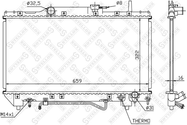 10-25154-SX_радиатор системы охлаждения! АКПП\ Toyota Carina E/Corona 2.0 92-97