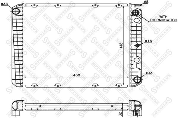 10-25253-SX_радиатор системы охлаждения!\ Volvo 760/940 2.0-2.3T 85-00