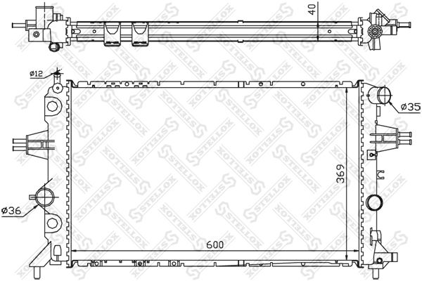 10-25265-SX_радиатор системы охлаждения!\ Opel Astra/Zafira 1.7TD/2.0DTI 98-00