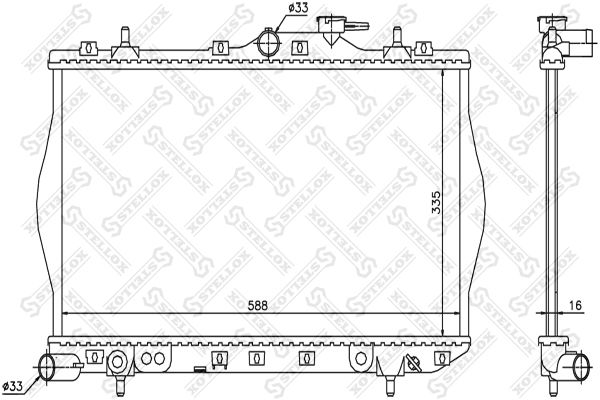 10-25279-SX_радиатор системы охлаждения! МКПП\ Hyundai Accent 1.3/1.5 94-00