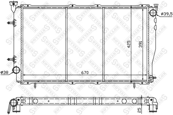 10-25382-SX_радиатор системы охлаждения! АКПП\ Subaru Legacy 2.5 97-98