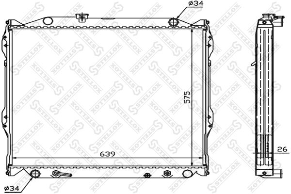 10-25384-SX_радиатор системы охлаждения! АКПП\ Toyota Land Cruiser 90 3.4 96>