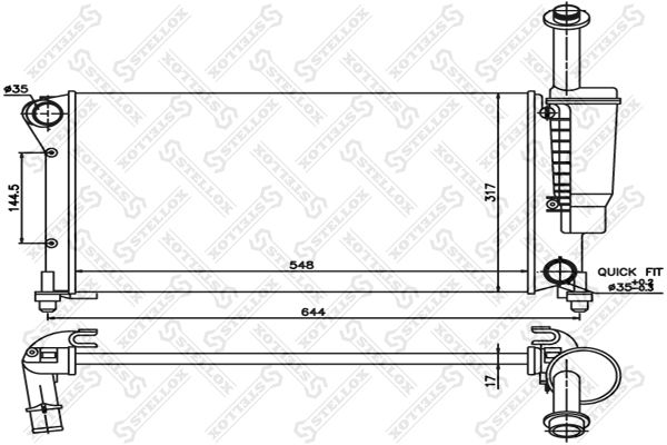 10-25406-SX_радиатор системы охлаждения!\ Fiat Panda 1.1i 06>