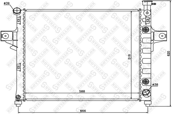 10-25635-SX_радиатор системы охлаждения! АКПП\ Jeep Cherokee/ Grand Cherokee 4.7i 01>