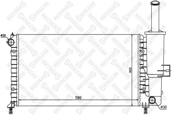 10-25711-SX_радиатор системы охлаждения!\ Fiat Punto 1.2 16V 99>