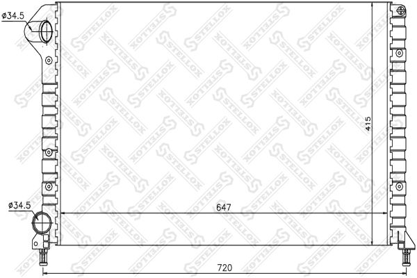 10-25713-SX_радиатор системы охлаждения!\ Fiat Doblo 1.2i 00-05/1.4i 05>/1.6 04>