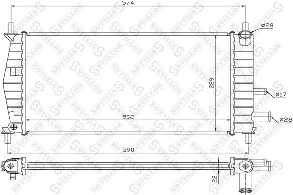 10-25799-SX_радиатор системы охлаждения! без AC МКПП\ Ford Fiesta, Mazda 121 1.3 95-02