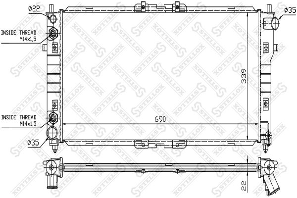 10-25858-SX_радиатор системы охлаждения! АКПП\ Mazda 626 GE/MX-6 2.5 93-97