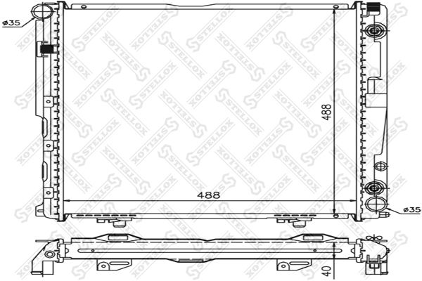 10-25924-SX_радиатор системы охлаждения! с AC АКПП\ MB W124 2.0/2.2 16V 92>