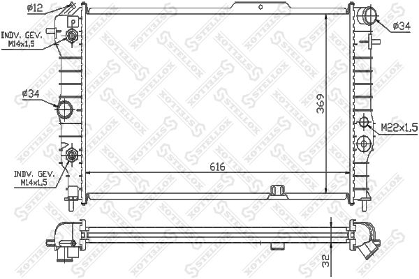 10-26012-SX_радиатор системы охлаждения! АКПП\ Opel Vectra 1.4-1.7D 88-95