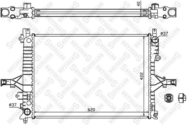 10-26457-SX_радиатор системы охлаждения! МКПП\ Volvo V70 all 00-07/ S80 2.0-2.9i 98-06